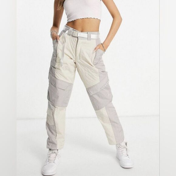 Air Jordan Cozy Girl Utility Puffer Pants Women's L Synthetic-Fill Belted Grey - Picture 5 of 15